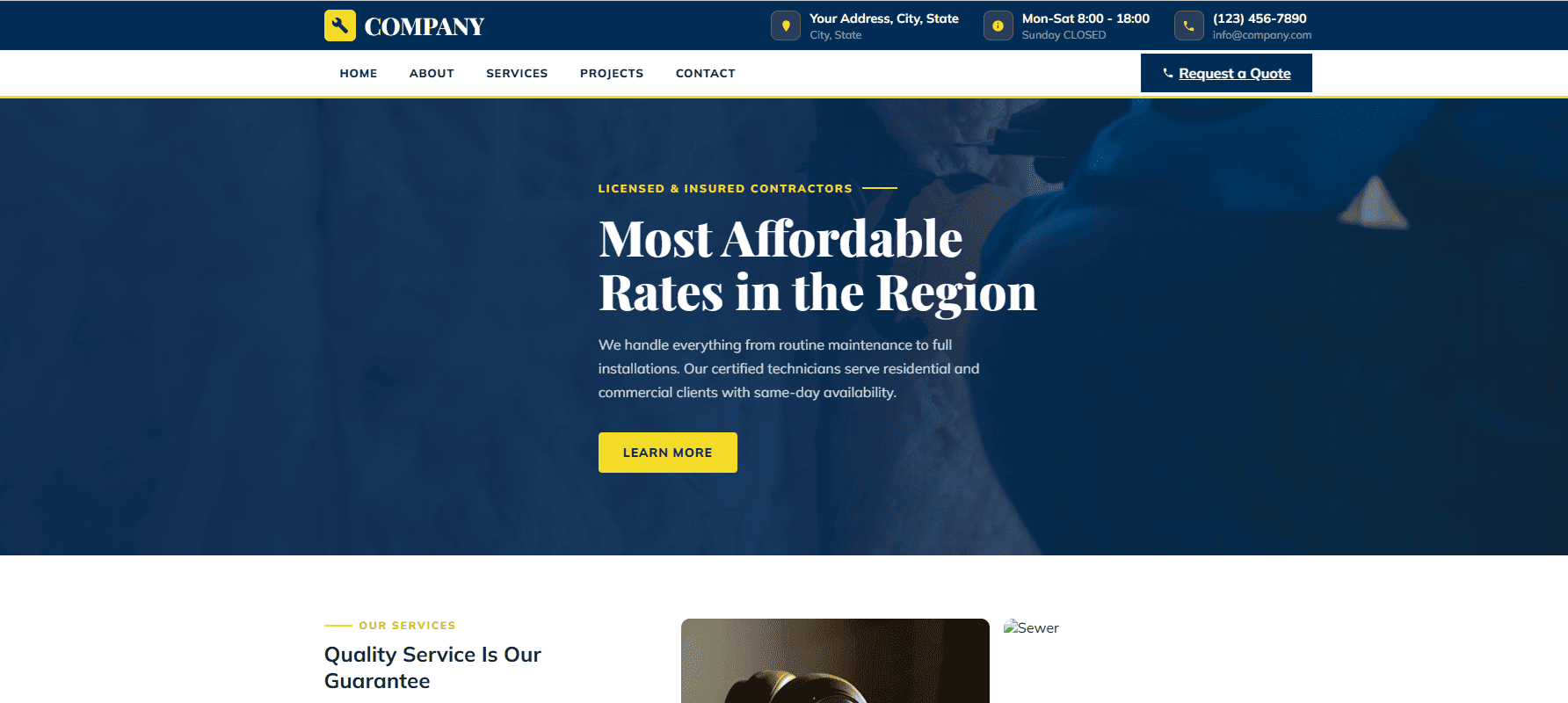 Plumbing Website Template 3 - Premium