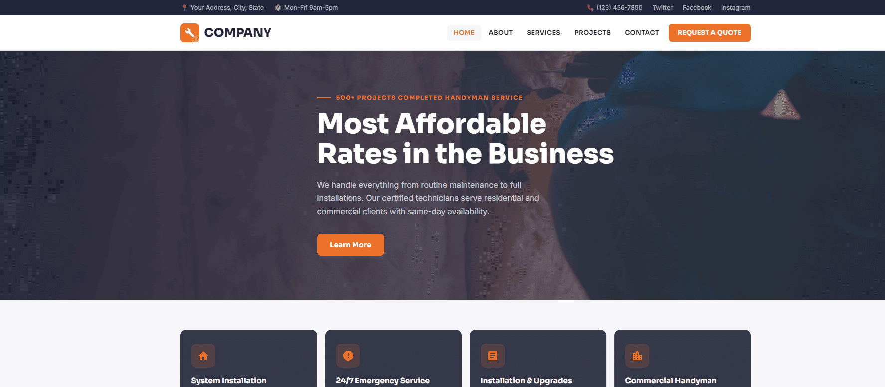 Plumbing Website Template 5 - Service Focus