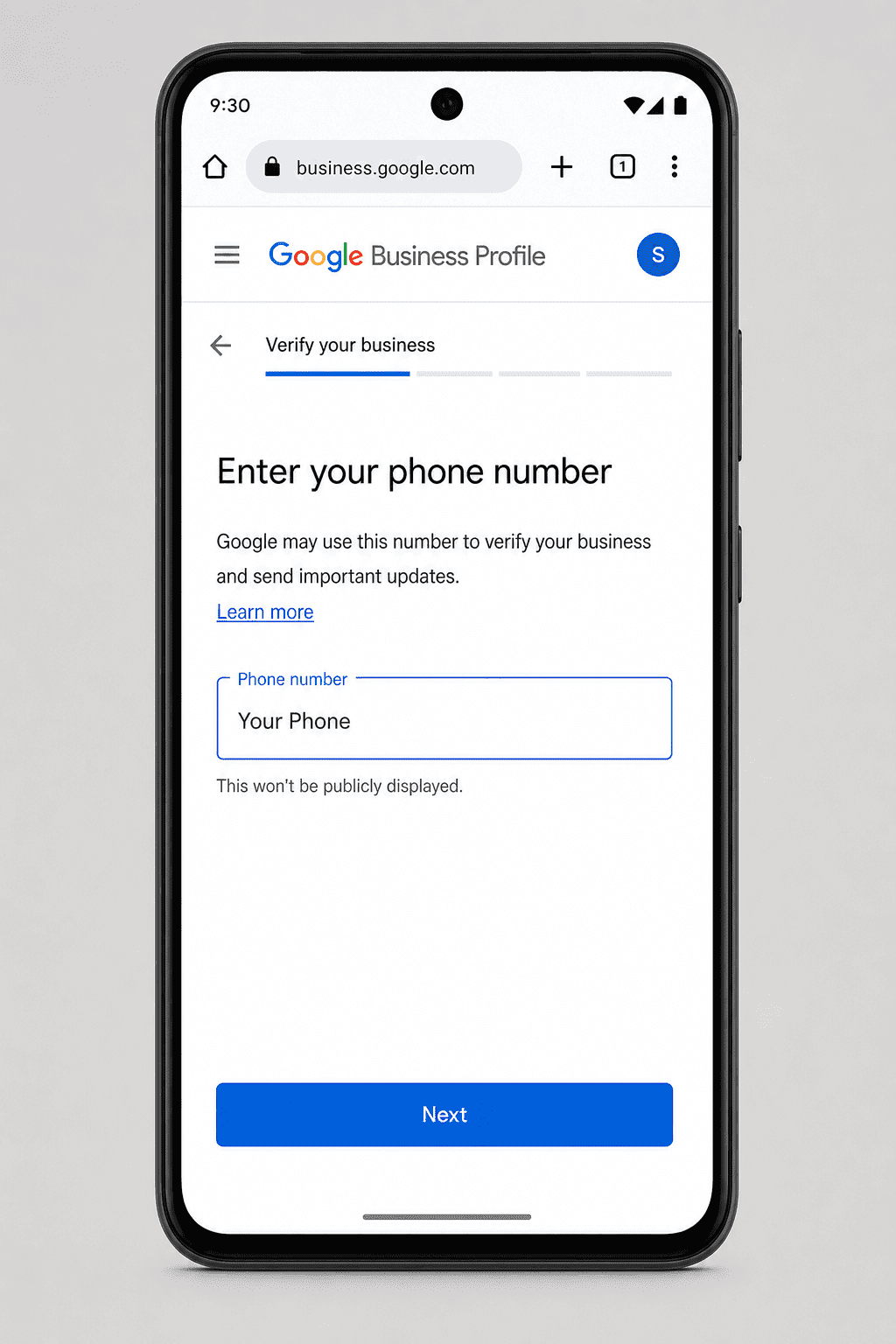 Phone number entry