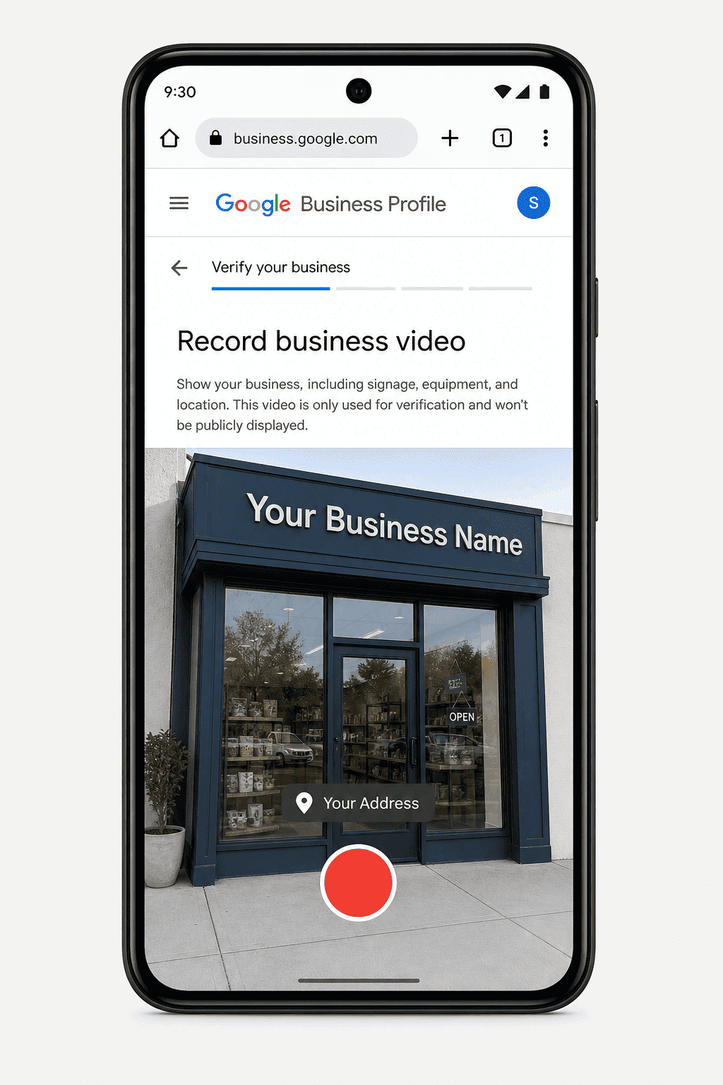 In-app recording screen