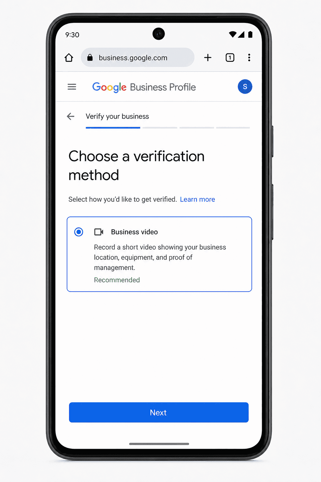 Verification method selection